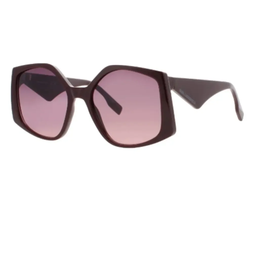KARL LAGERFELD NWOT Burgundy Sunglasses and Case, Rectangular Frames